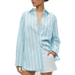 Alice + Olivia Finely Oversized Long Button Down Shirt. NWT Size Sm. $295